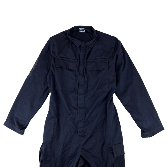 British Royal Navy Cotton Blend Work Coveralls Navy Blue - Medium 180/100