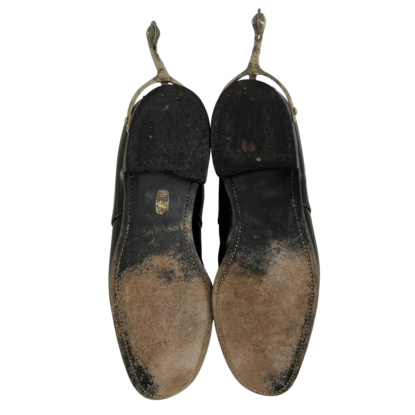 British Army Black George Boots w/ Spurs - Size 10