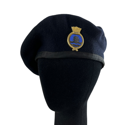 British Royal Navy Beret w/ Badge - RNXS Auxiliary Service - Small 56cm