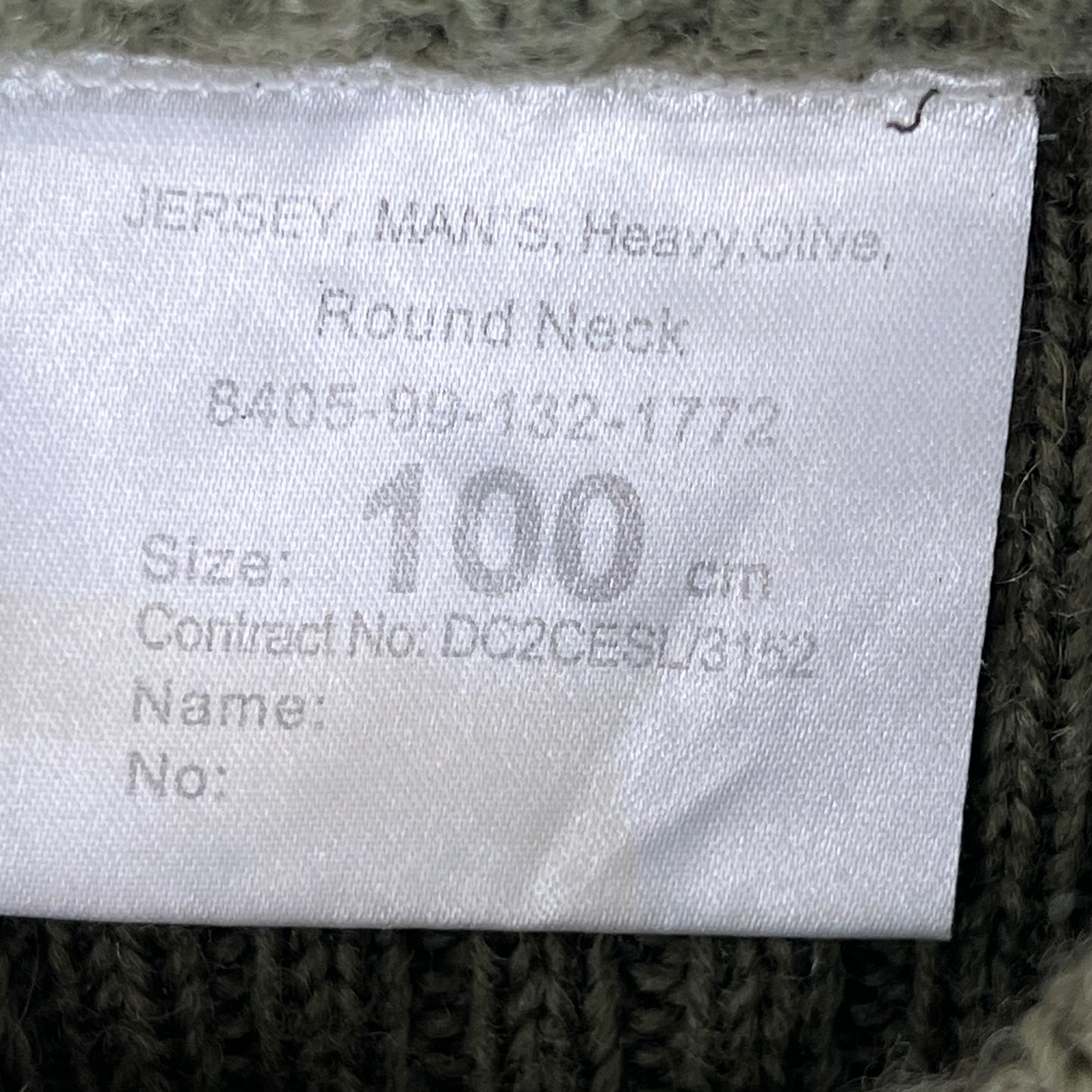 British Army Olive Green Pullover Jumper - Medium 100cm