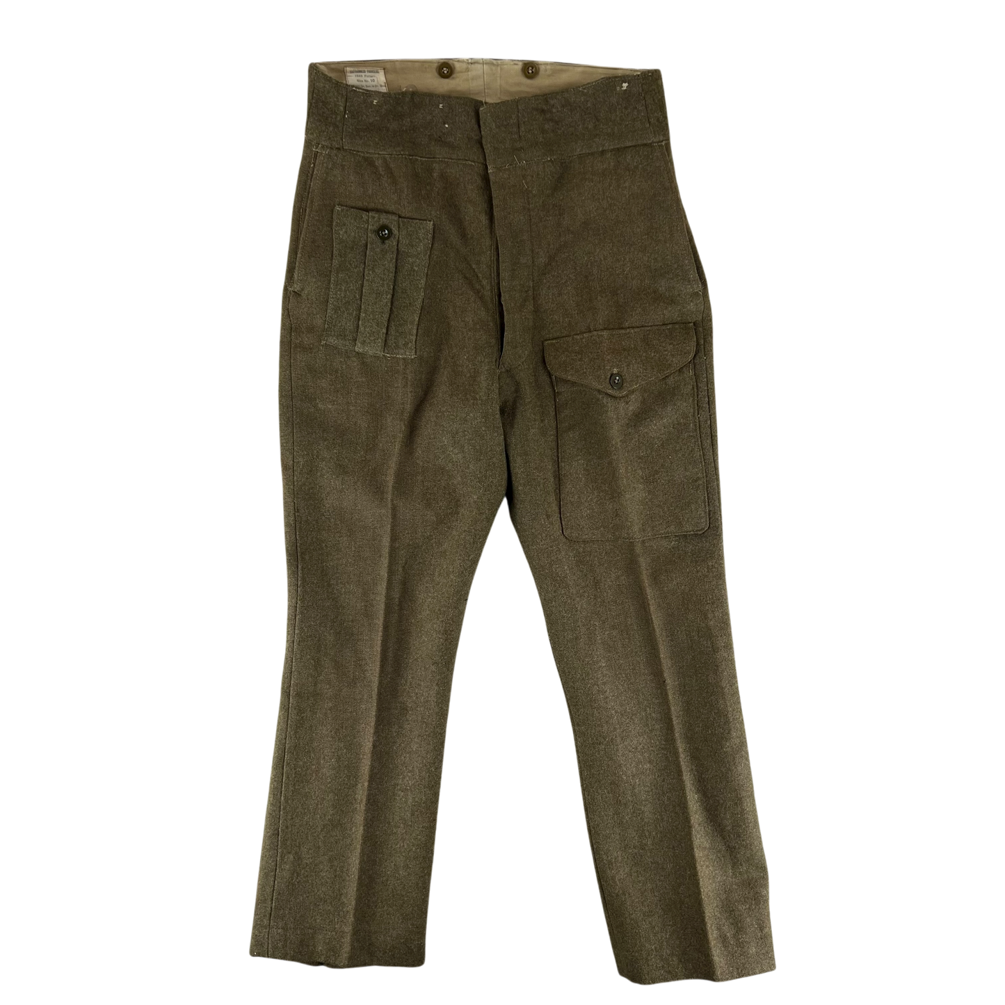 British Army 50s 1949 Pattern Khaki Battledress Trousers - W33 L30.5 SIZE 10