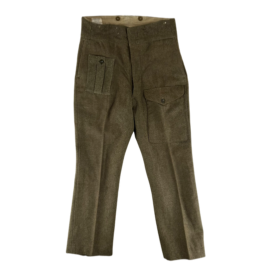 British Army 50s 1949 Pattern Khaki Battledress Trousers - W33 L30.5 SIZE 10