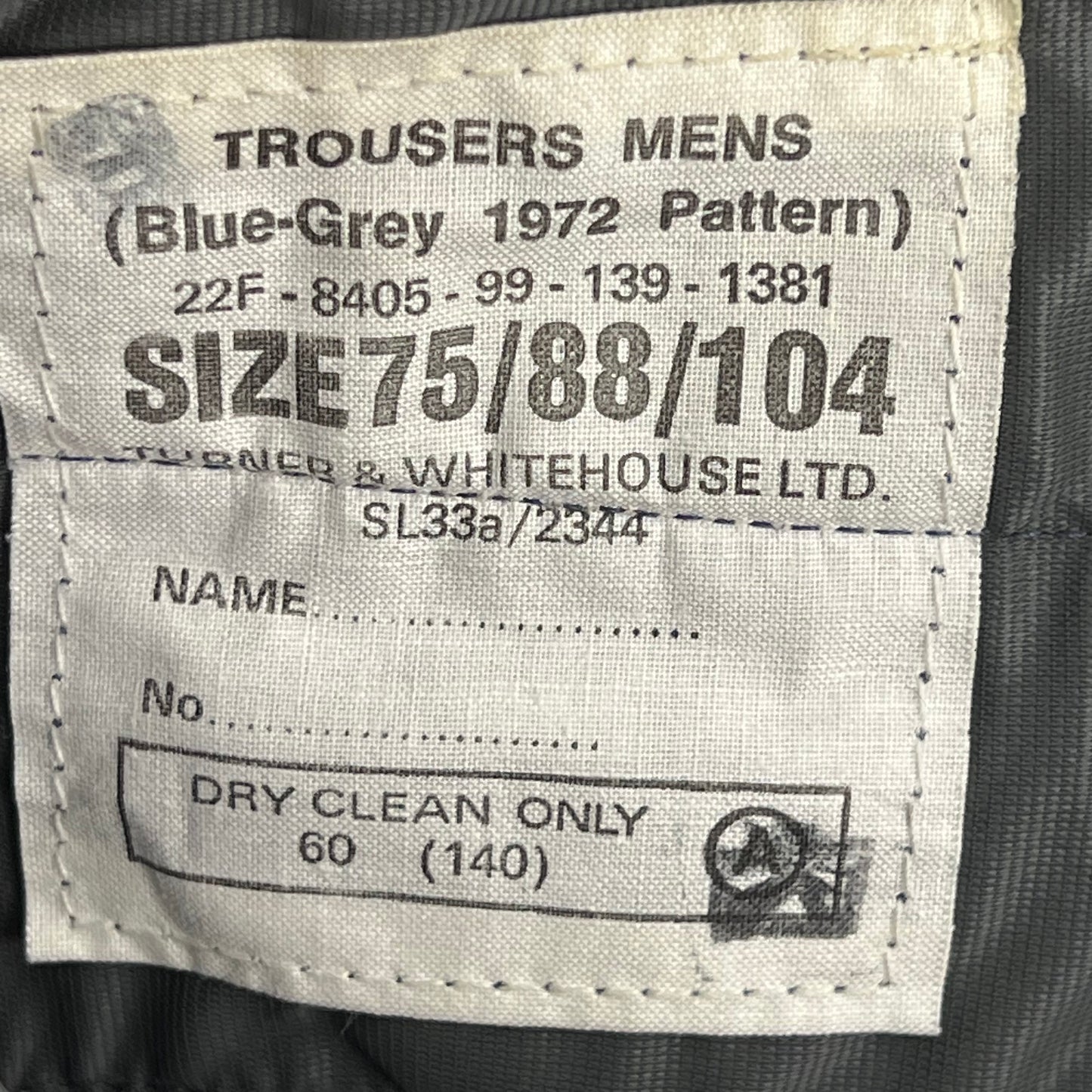 British RAF 1972 Pattern Blue Dress Trousers - W34 L27