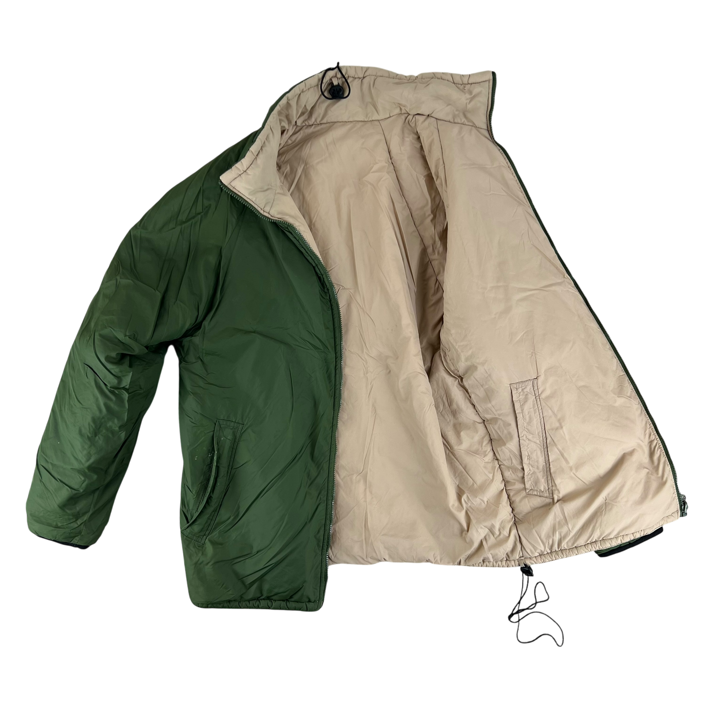 British Army Reversible Thermal Olive Green / Tan Quilted Jacket - Medium