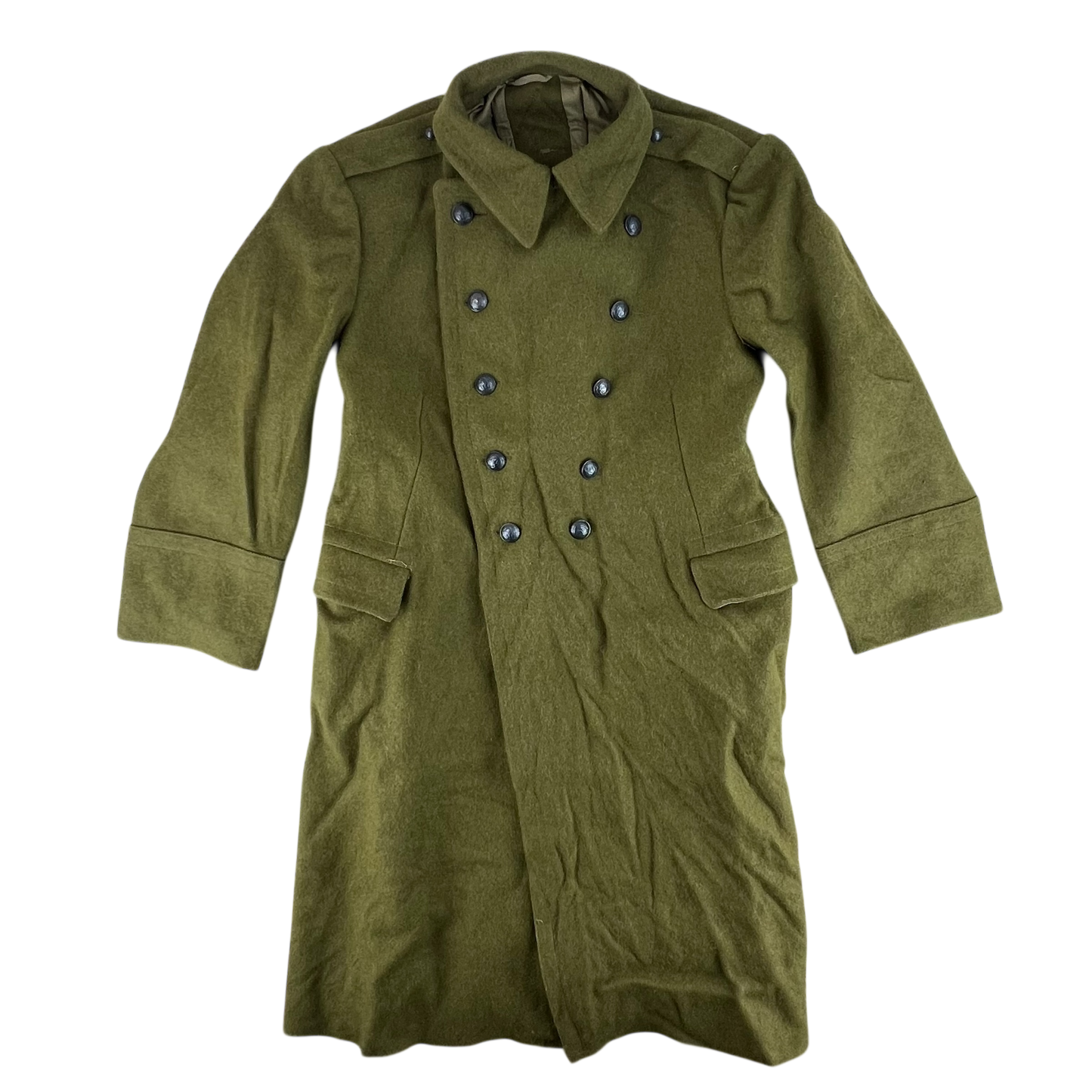 Romanian People's Army 80's Khaki Wool Greatcoat - Large
