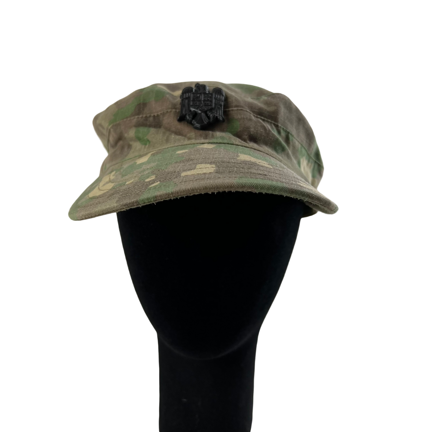 Romanian Army M2017 Woodland Camouflage Cap w/ Badge - Large 59cm