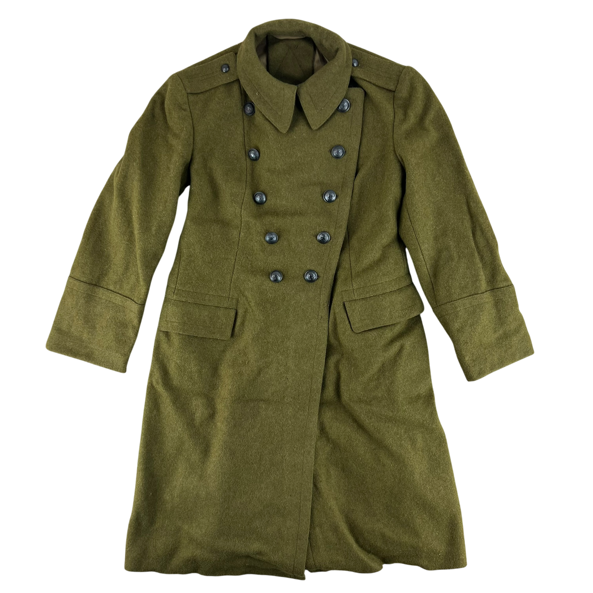 Romanian People's Army 70s Khaki Wool Greatcoat - Medium