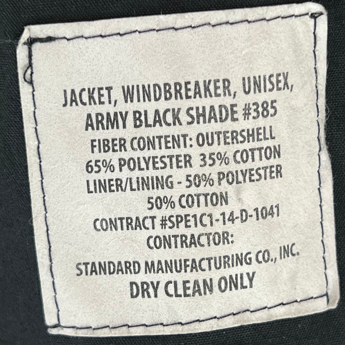 US Army Black Windbreaker Jacket - Medium S