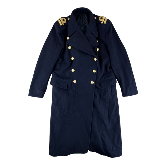 British Royal Navy 80's Women's Wool Officer's Greatcoat - Medium