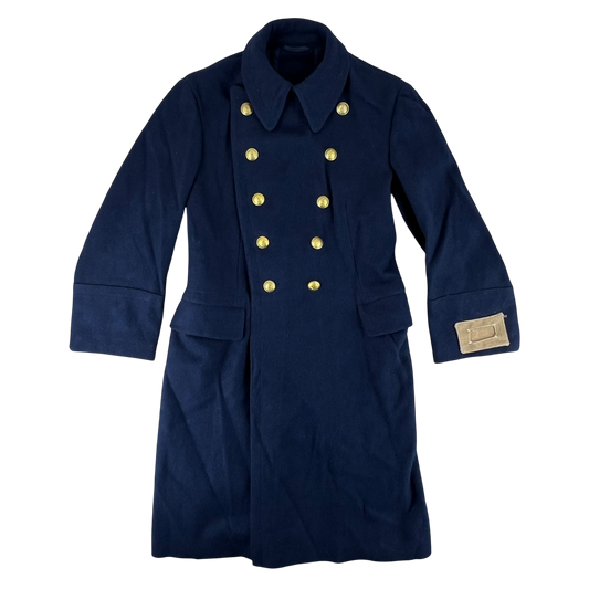 Romanian People's Navy 80s Blue Wool Greatcoat - Medium