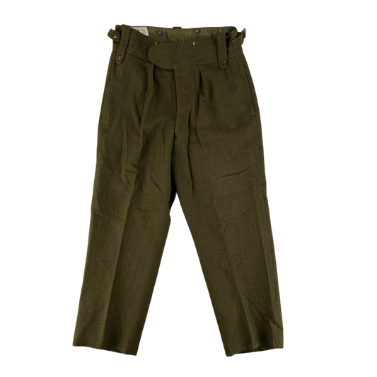 British Army 70s No2 Dress Khaki Wool Trousers - W30 L25