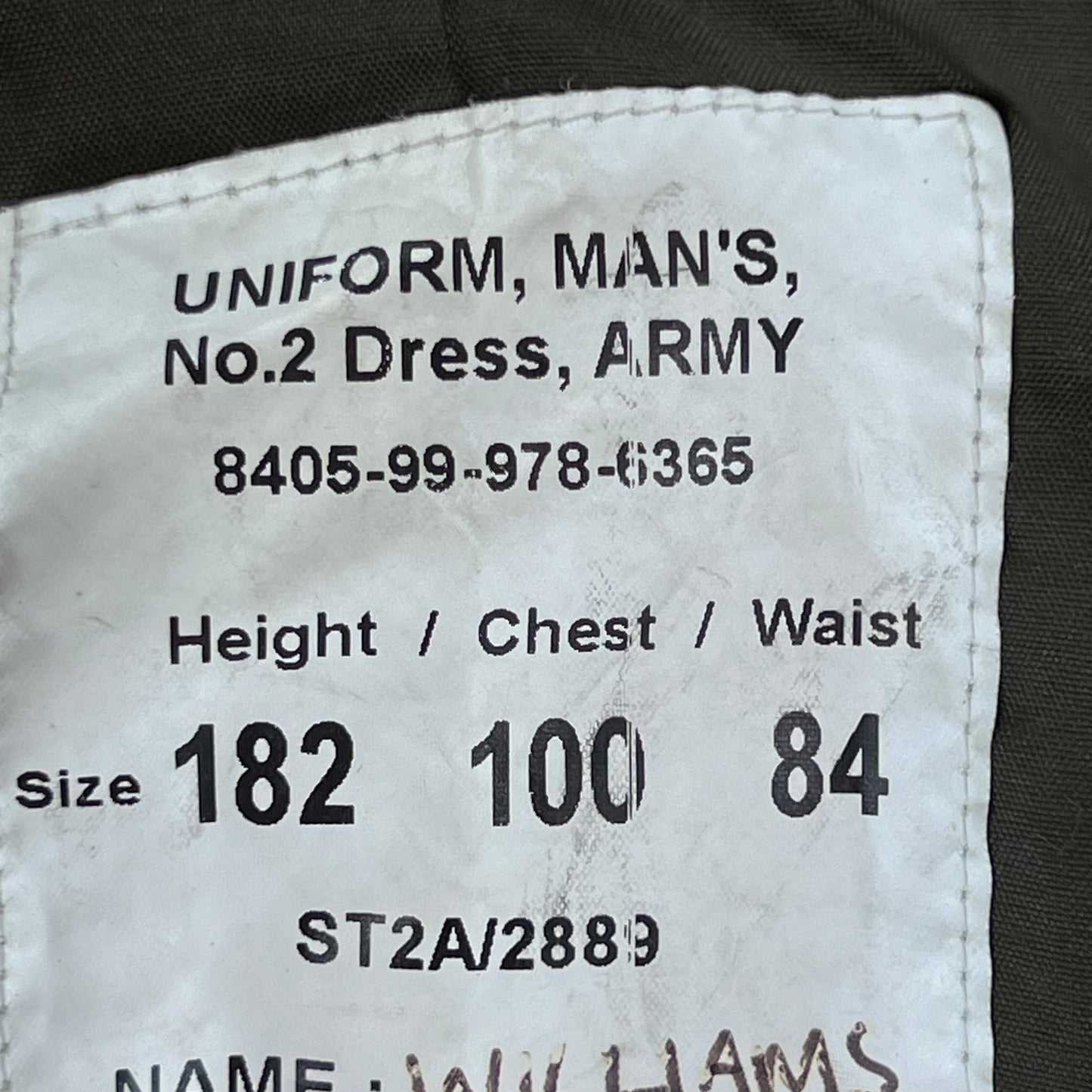 British Army 1980 Pattern No. 2 Olive Green Dress Jacket - Royal Artillery - Medium 182/100