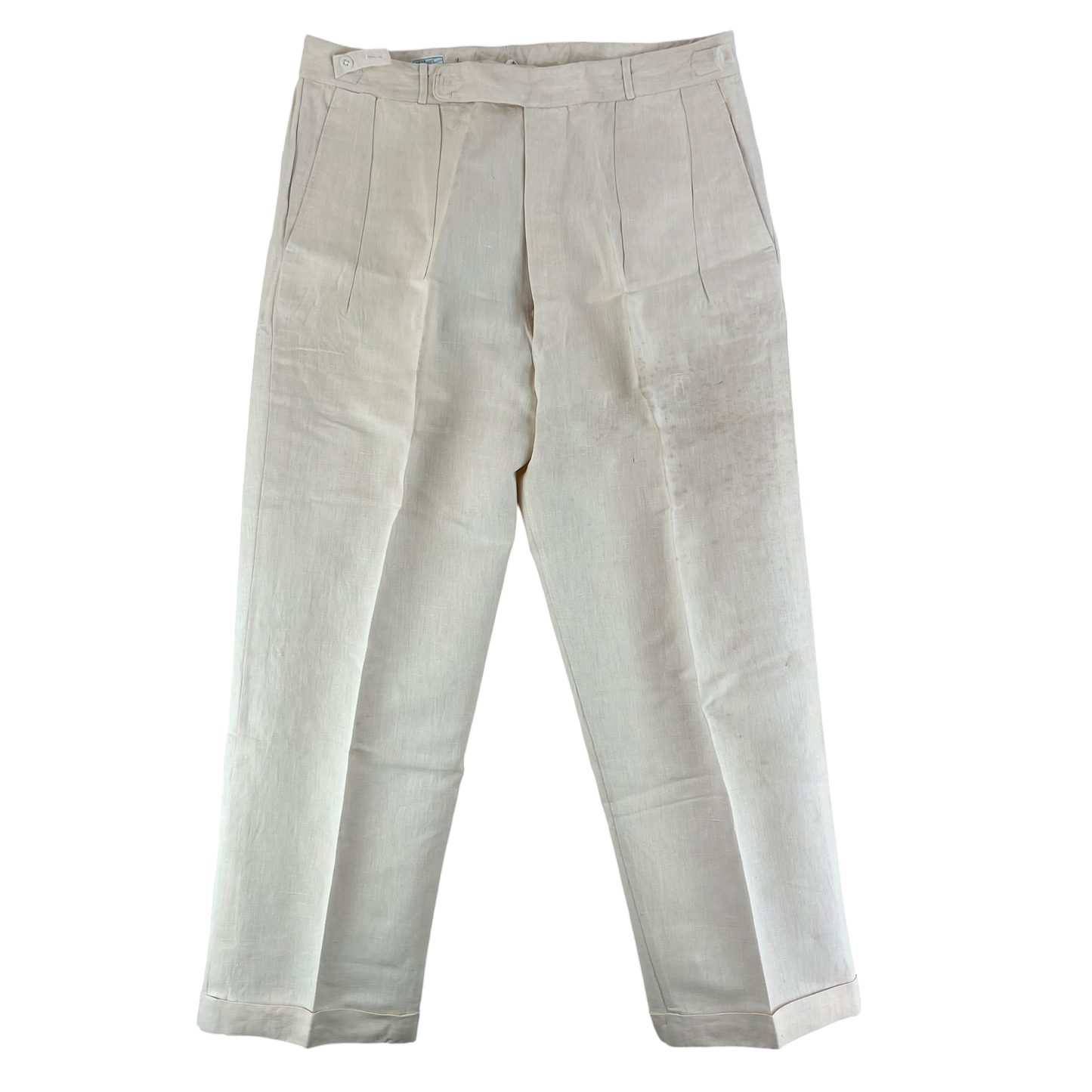 British Merchant Navy 50s Tropical Cream Trousers - W38 L30.5