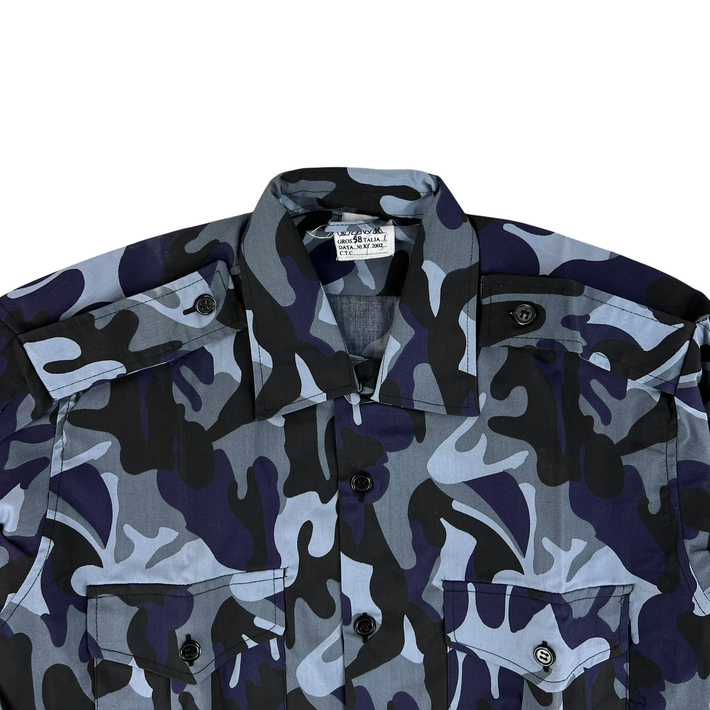 Romanian Army / Police M1990 Blue Leaf Camouflage Long Sleeve Shirt - Medium