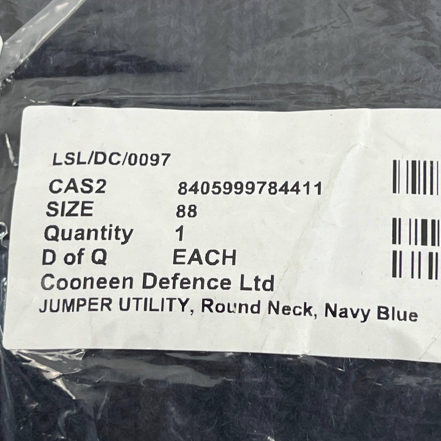 British Royal Navy Wool Crew Neck Pullover Jersey Jumper - Small 88cm