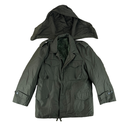 Greek Army M65 Olive Green Jacket w/ Thermal Liner - Medium