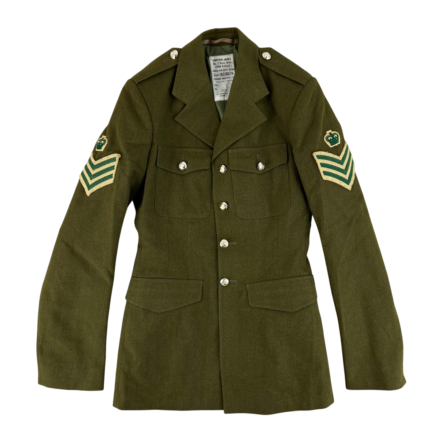 British Army No. 2 Khaki Green Dress Jacket - Light Infantry - Small 182/88