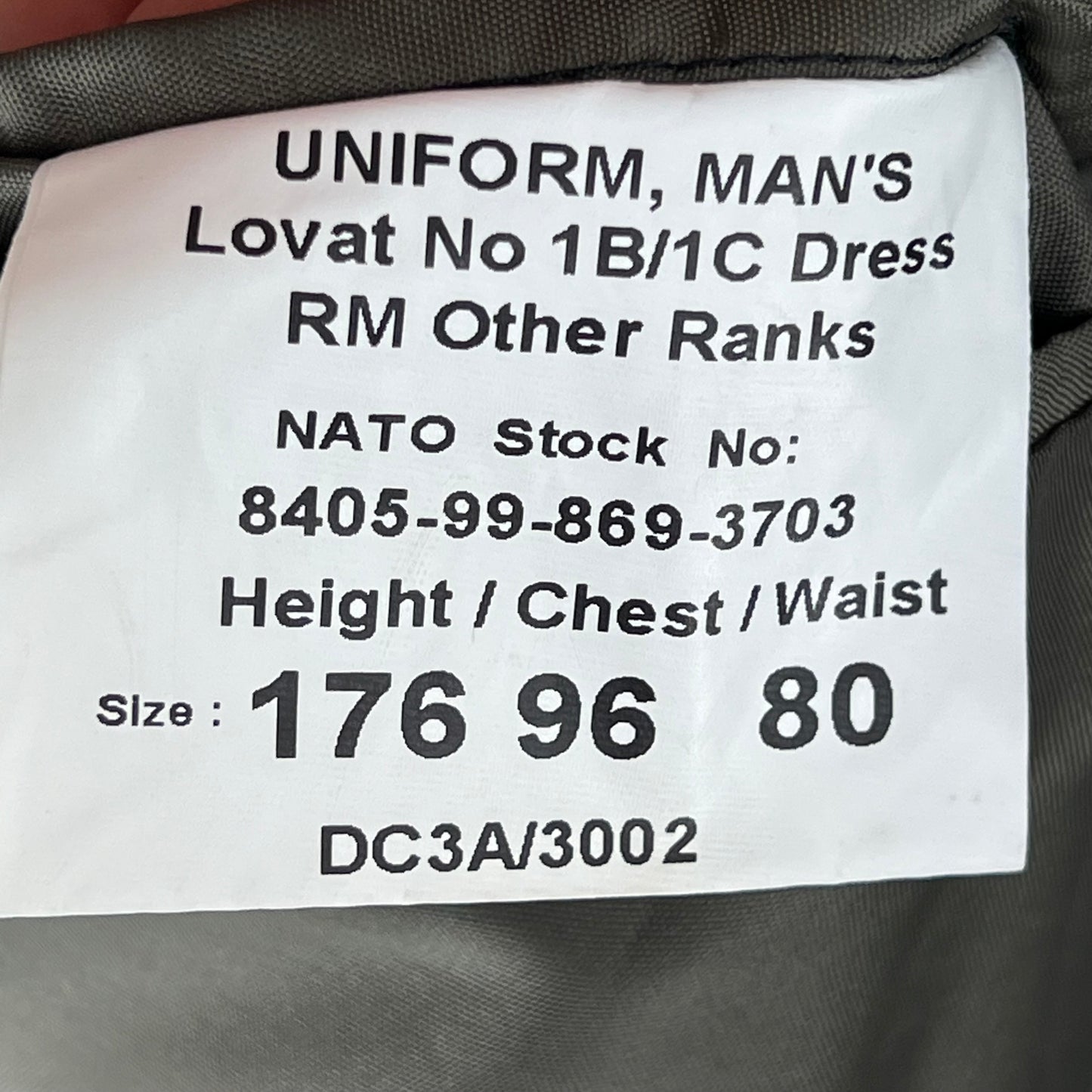 British Royal Marines Lovat No. 1B / 1C Dress Jacket - Medium
