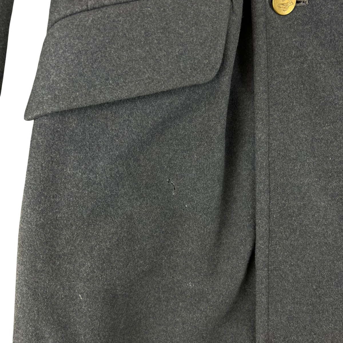 British RAF WW2 40's Officer's Blue Grey Wool Greatcoat w/ Belt - Medium Size 6