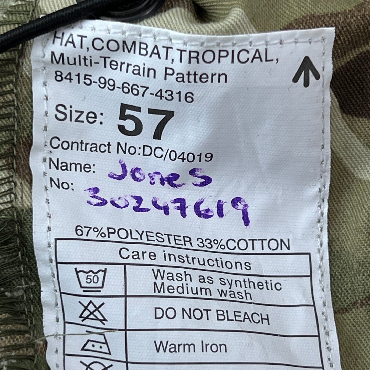 British Army MTP Camouflage Boonie Bush Hat - Field Tailored - Medium 57cm