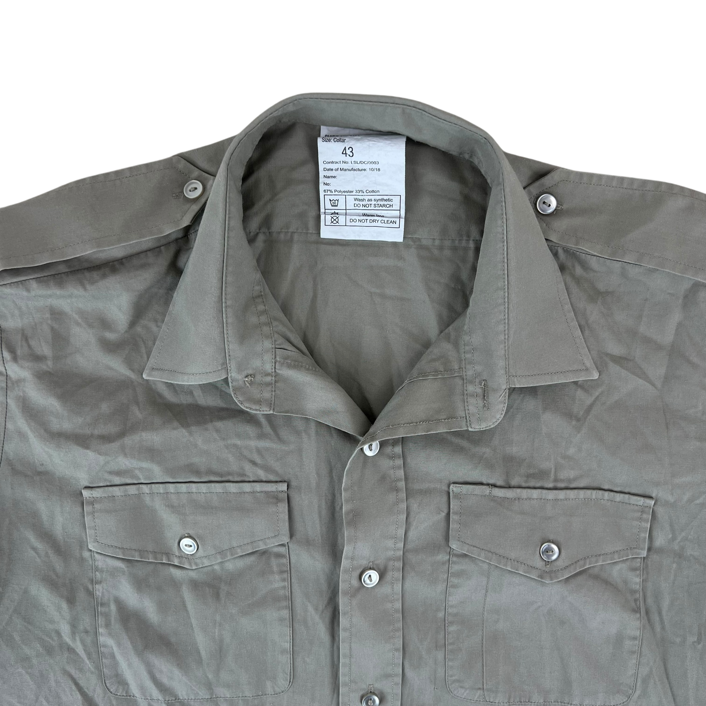 British Army Mens Stone Shirt Short Sleeve - X Large 43 Collar