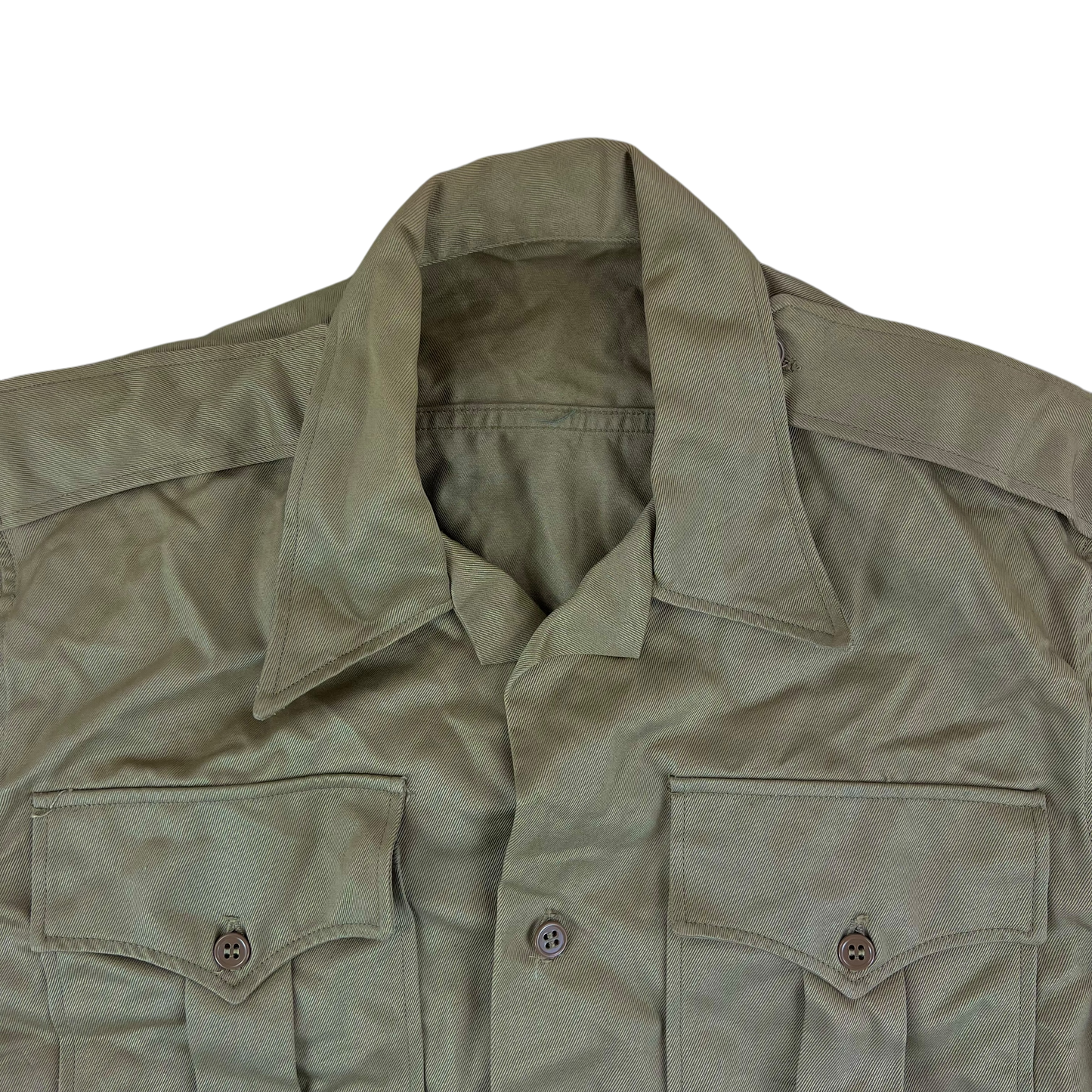 US Army 1950s Khaki Short Sleeve Shirt - Medium