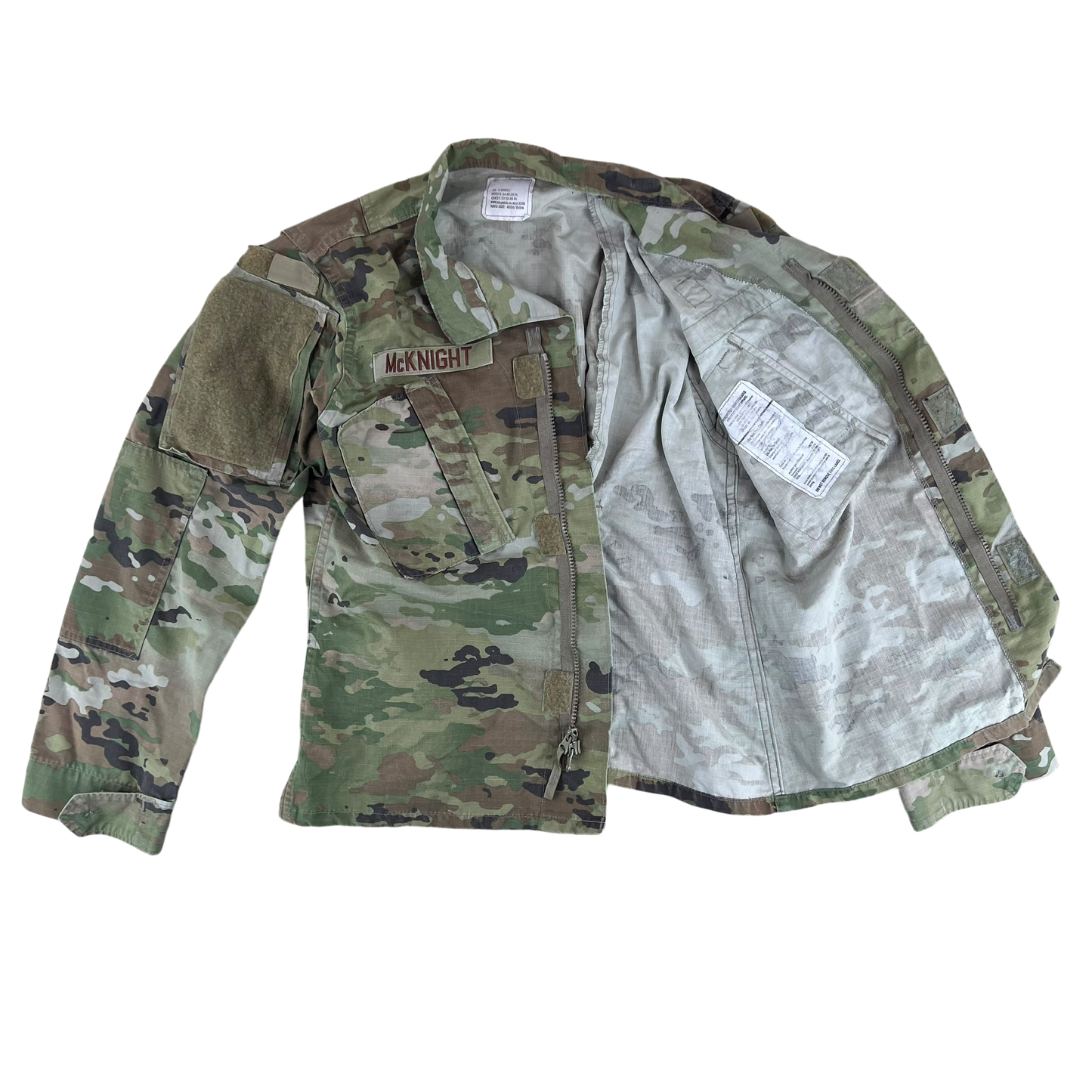 US Air Force Womens Multicam Camouflage Combat Jacket w/ Patches - Medium