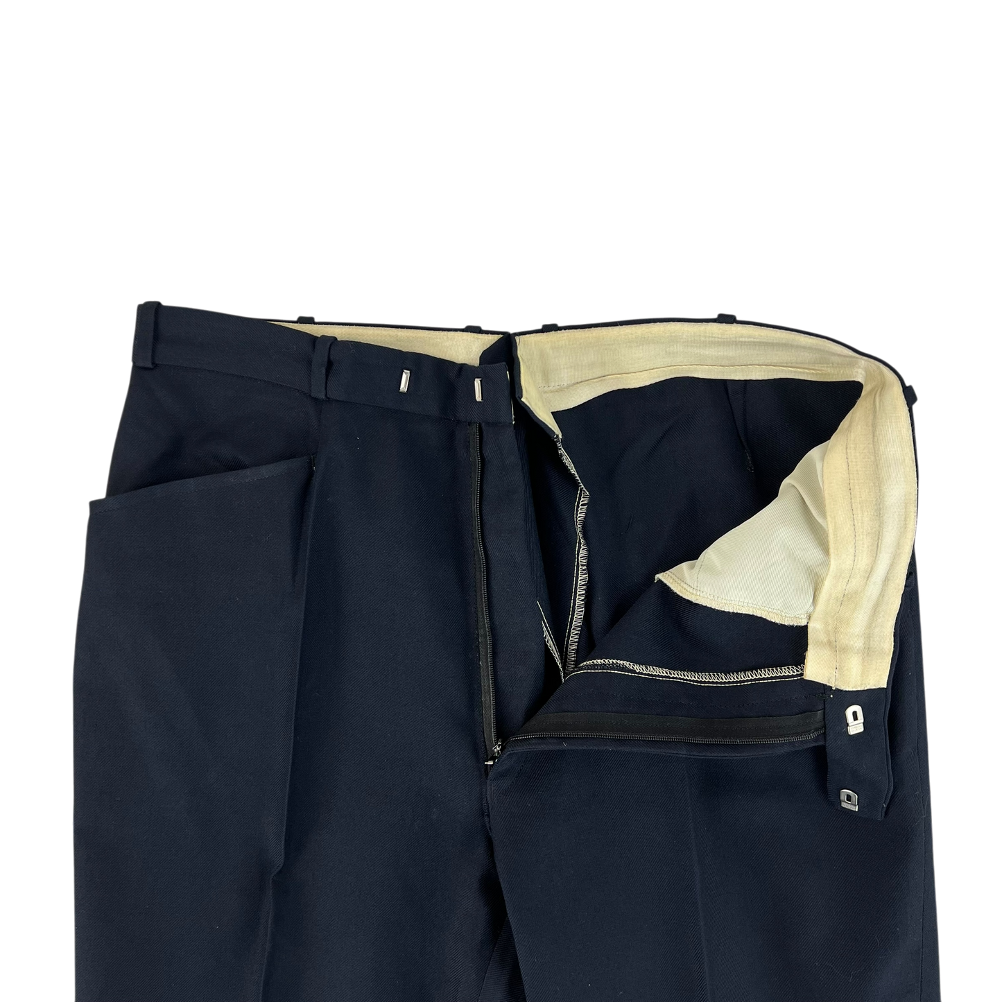 British Salvation Army 70s Navy Dress Trousers - W32 L30