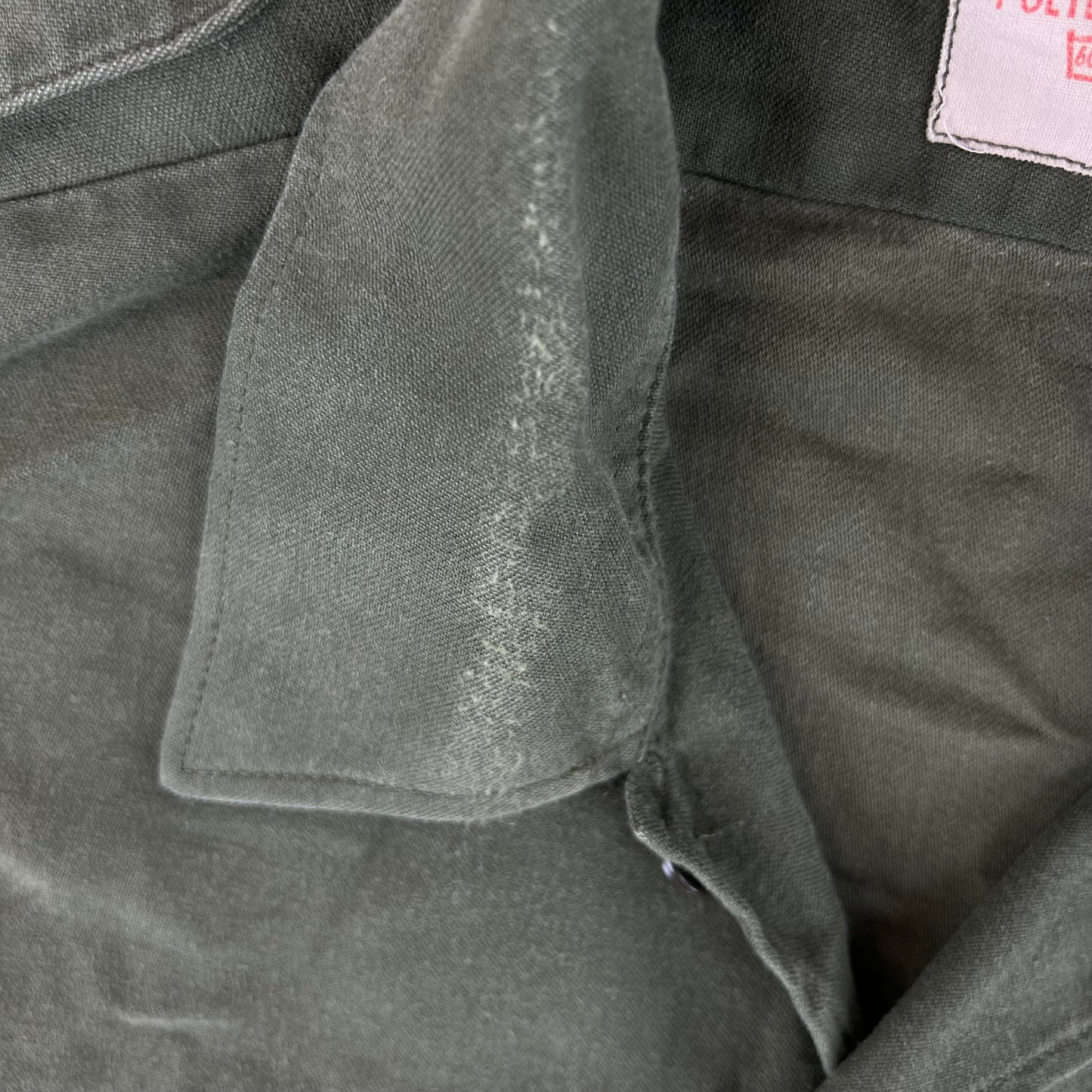 German Army Olive Green Long Sleeve Field Shirt - Large GrNr4