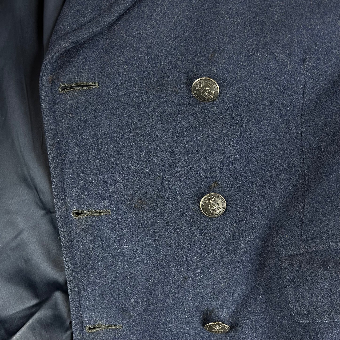 US Air Force 40s Blue Wool Greatcoat - Large 43R