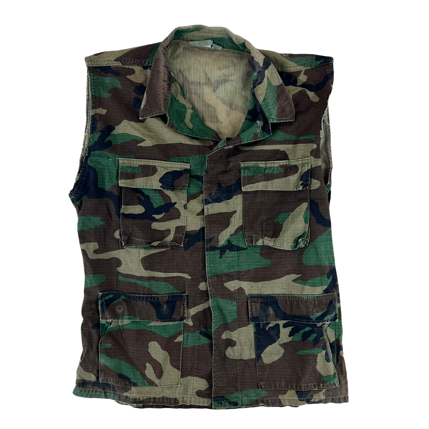 US Army M81 Woodland Camouflage BDU Combat Jacket Vest - Large