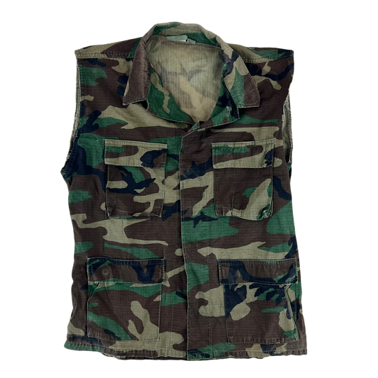 US Army M81 Woodland Camouflage BDU Combat Jacket Vest - Large