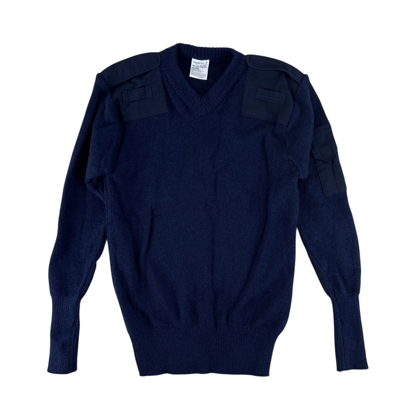 British Royal Navy Wool V Neck Pullover Jersey Jumper - Large 106cm