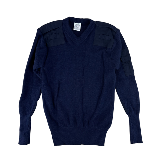 British Royal Navy Wool V Neck Pullover Jersey Jumper - Large 106cm