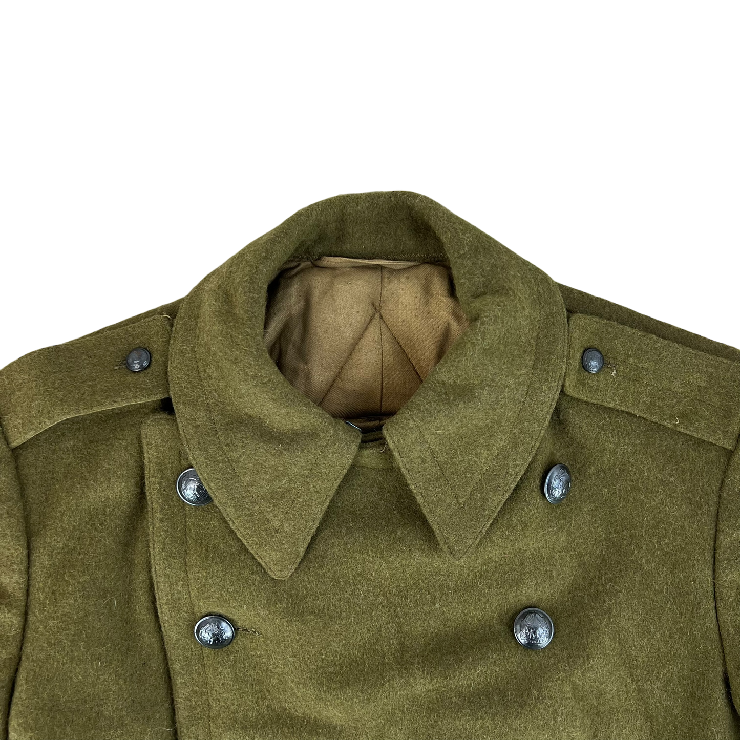 Romanian People's Army Khaki Wool Greatcoat - Medium