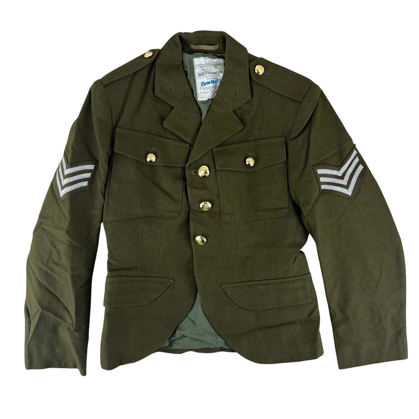 British Army 1980 Scottish Pattern No. 2 Olive Green Dress Jacket - Royal Regiment of Scotland - Medium 170/100