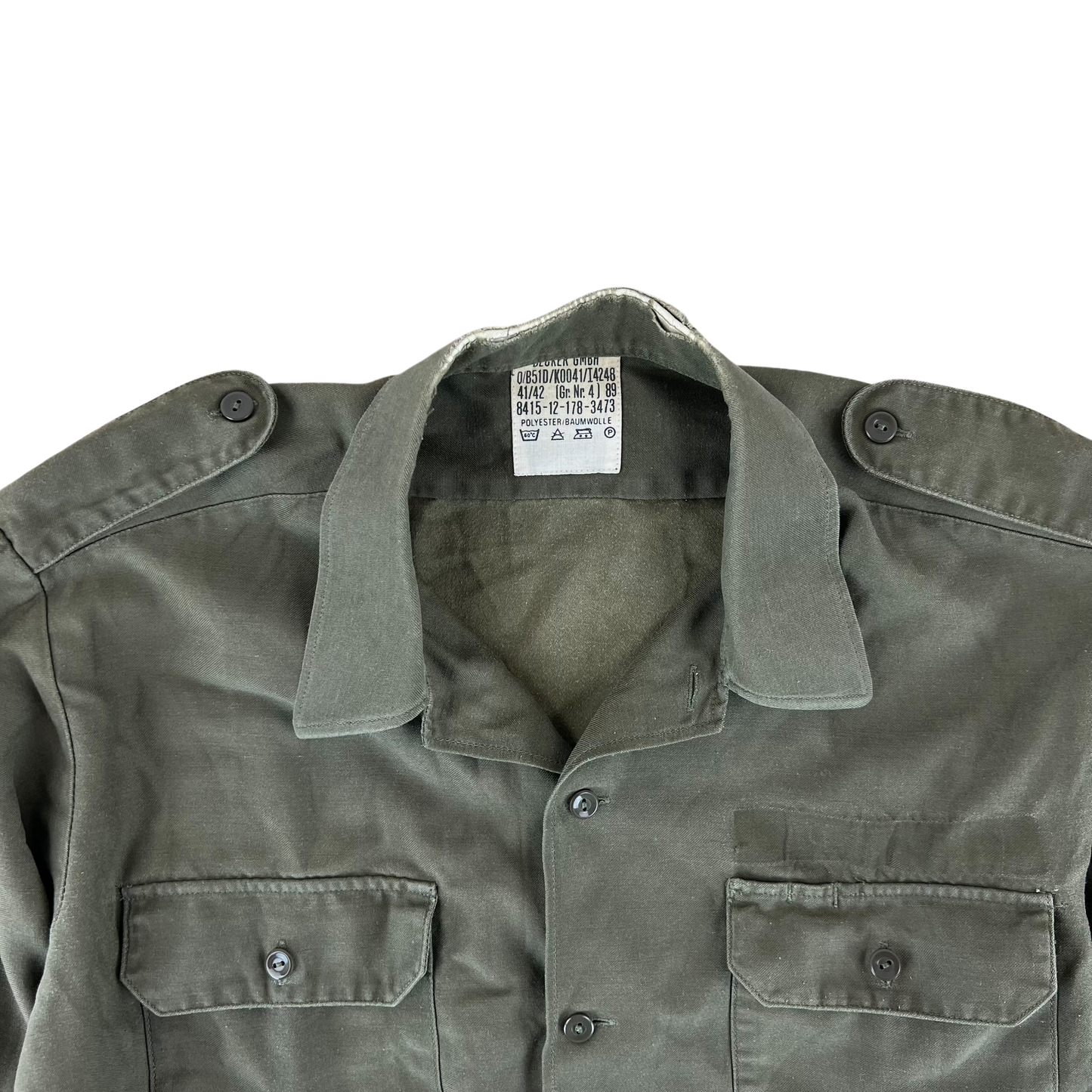 German Army Olive Green Long Sleeve Field Shirt - Large GrNr4