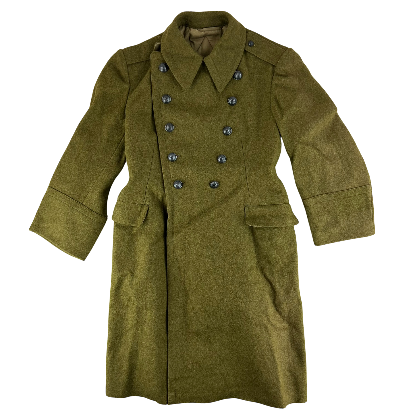 Romanian People's Army 60's Khaki Wool Greatcoat - Medium