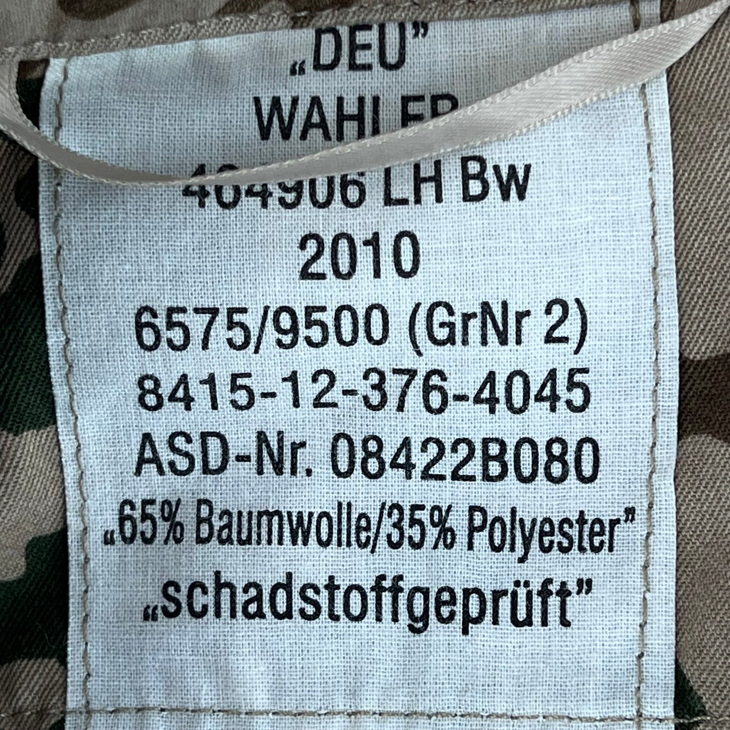 German Army Tropentarn Camouflage Field Shirt / Jacket - Medium GrNr 2