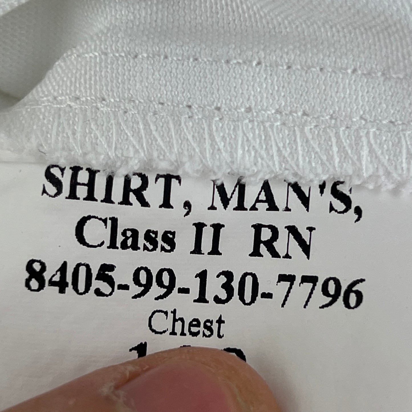 British Royal Navy Class II White Middy Shirt