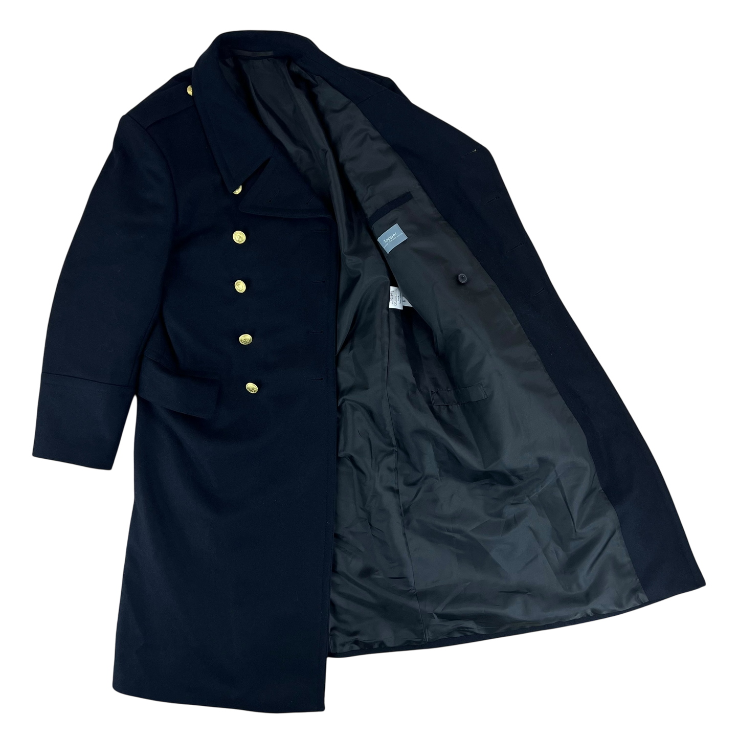 Finnish Navy Wool Blend Women's Greatcoat - Medium