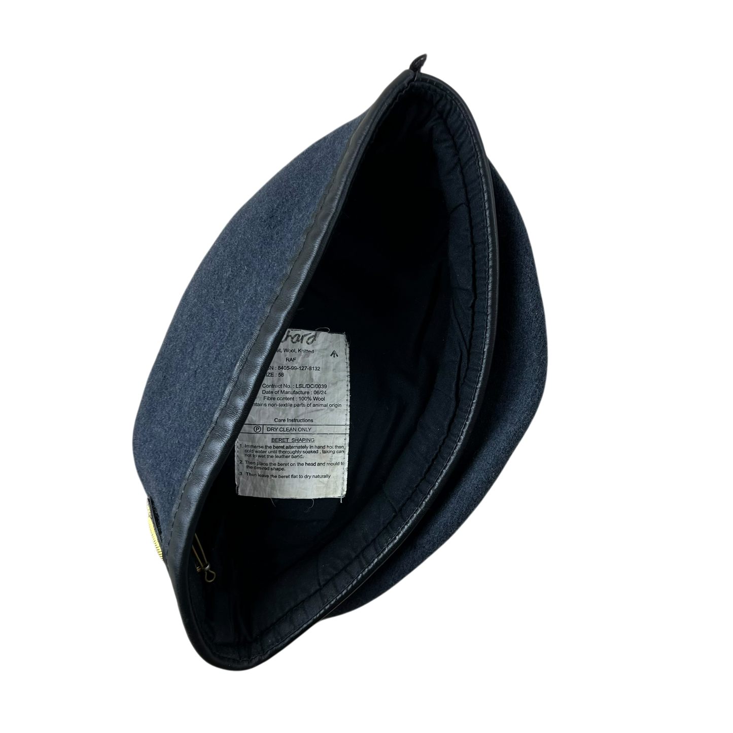 British RAF Beret w/ Officer's Badge - Medium 58cm