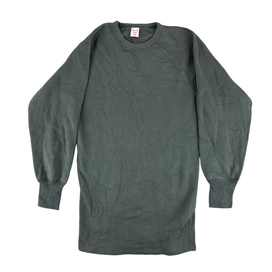 French Army Sweatshirt / Thermal T Shirt Pullover 80s Sage Grey - Small