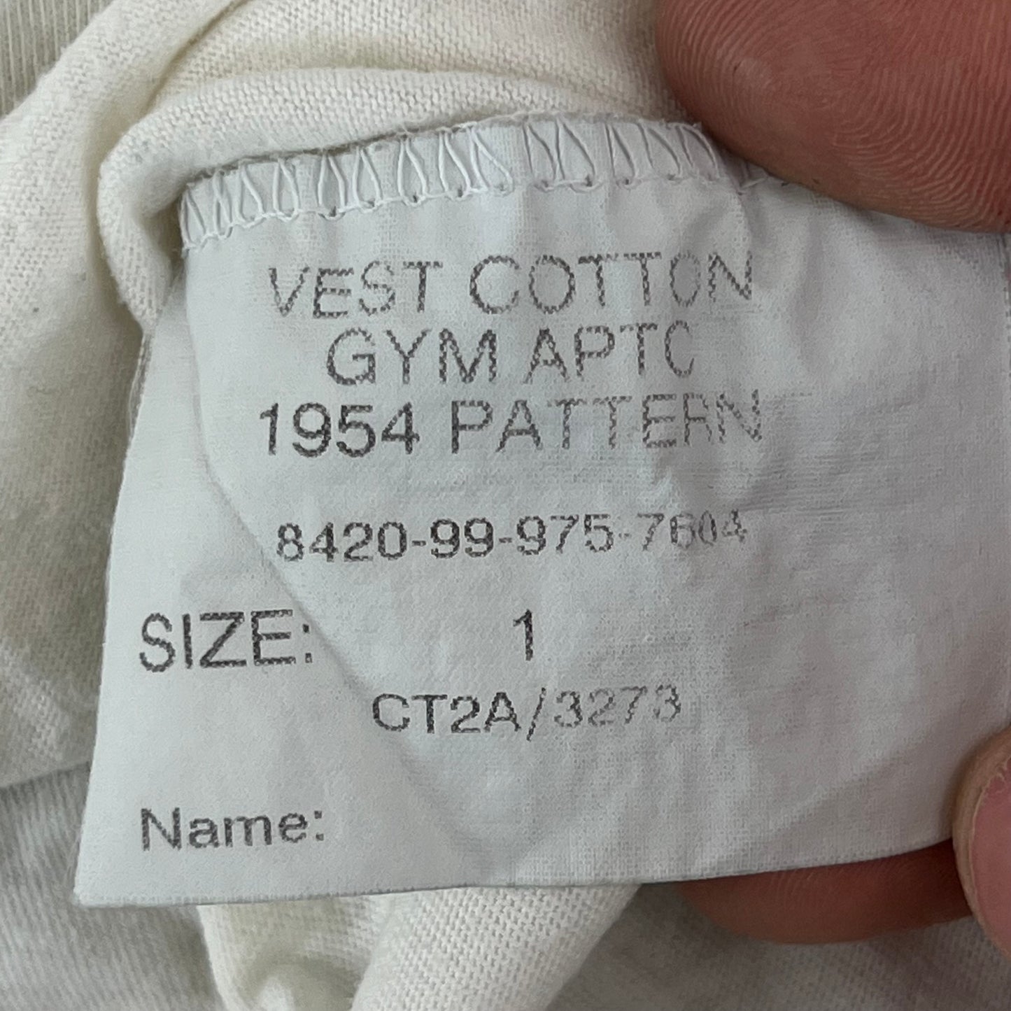 British Army PTI Vest 1954 Pattern - Medium