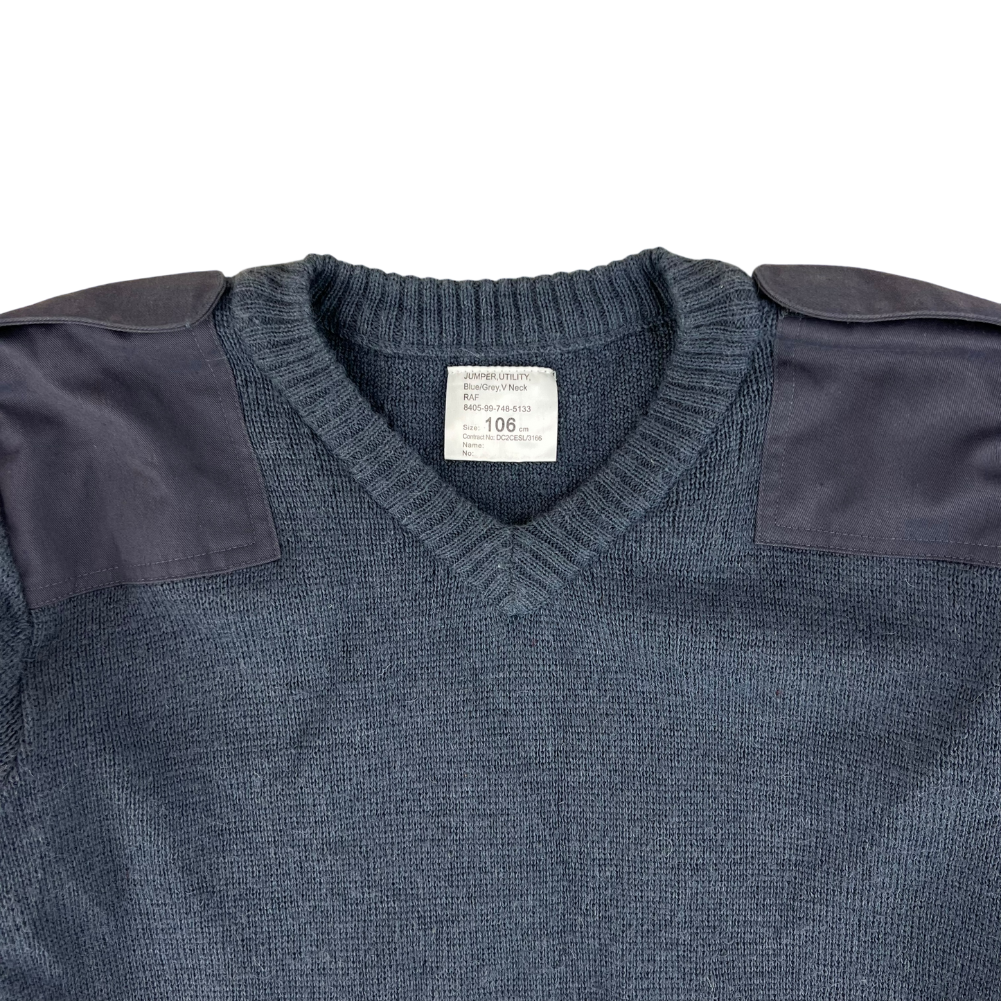 British RAF Wool V Neck Pullover Jersey Jumper - Large 106cm