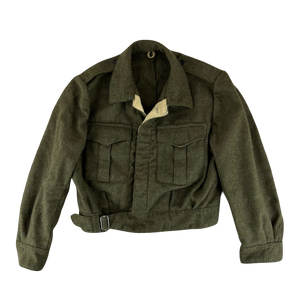 Greek Army 60s Olive Wool Ike Battledress Jacket - Large