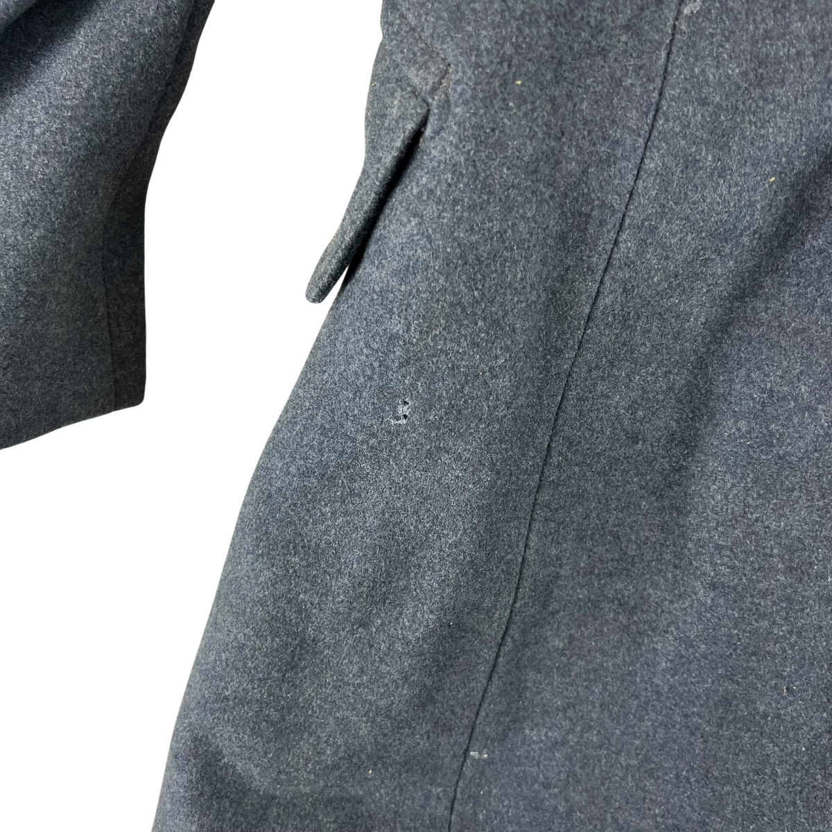 British RAF WW2 40's Officer's Blue Grey Wool Greatcoat w/ Belt - Medium Size 6