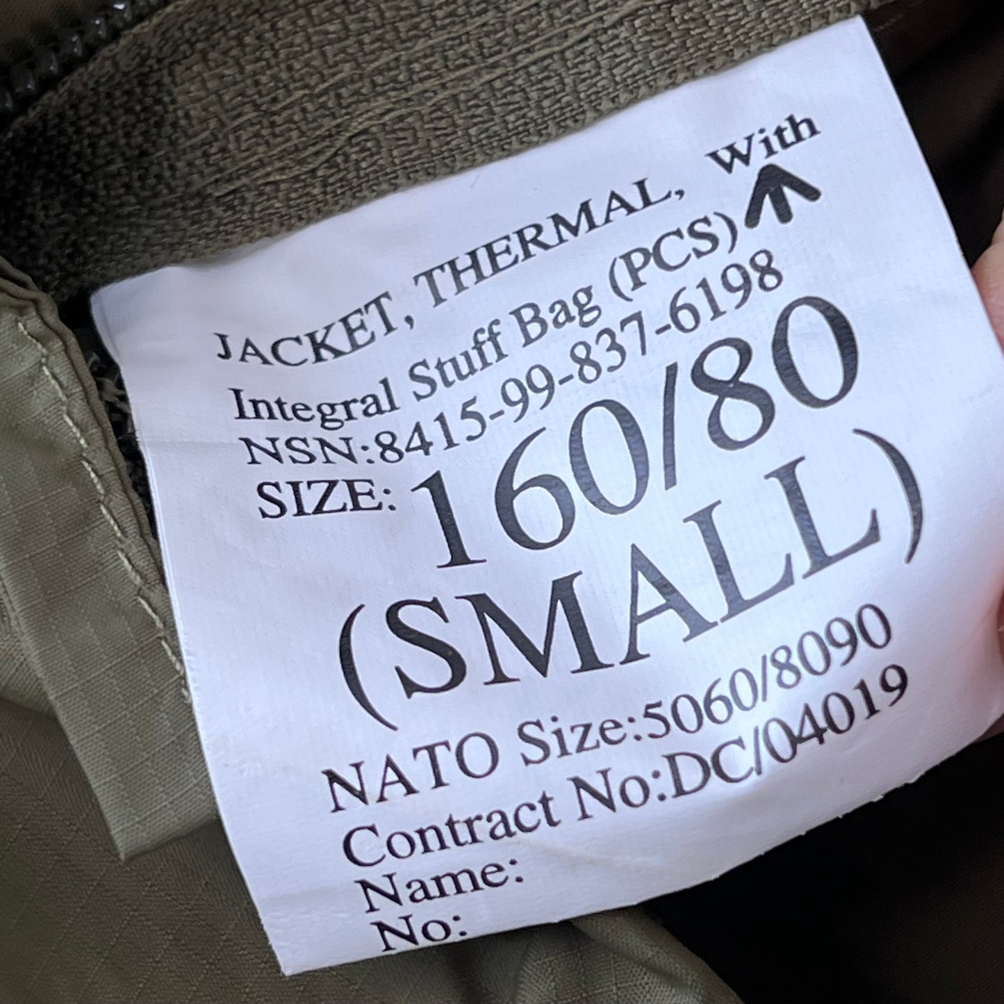British Army Thermal Buffalo Jacket - Small