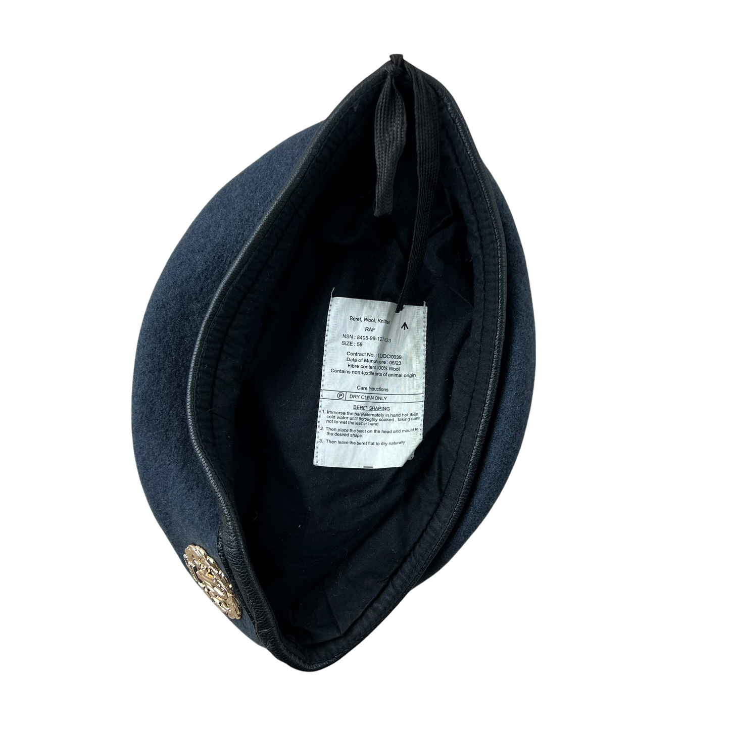 British RAF Beret w/ Badge - Large 59cm