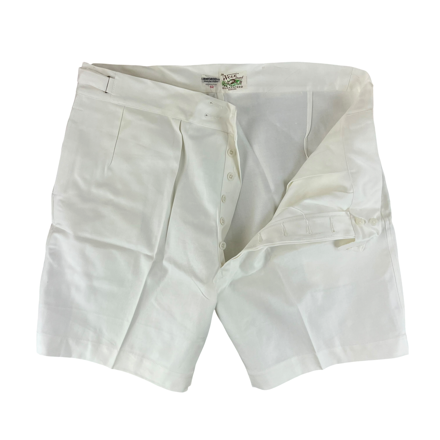 British Merchant Navy 50s Tropical White Shorts - W42